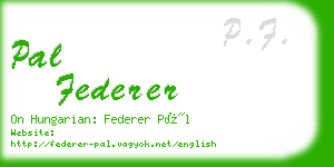 pal federer business card